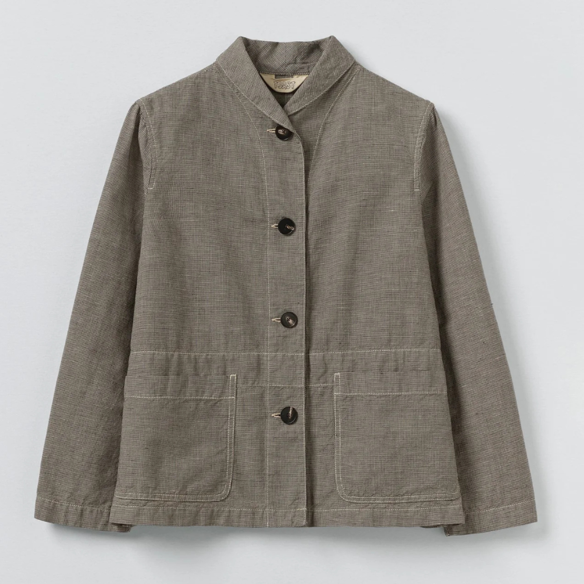 TOAST Micro Houndstooth Workwear Jacket - Vintage White - Image 4 of 4