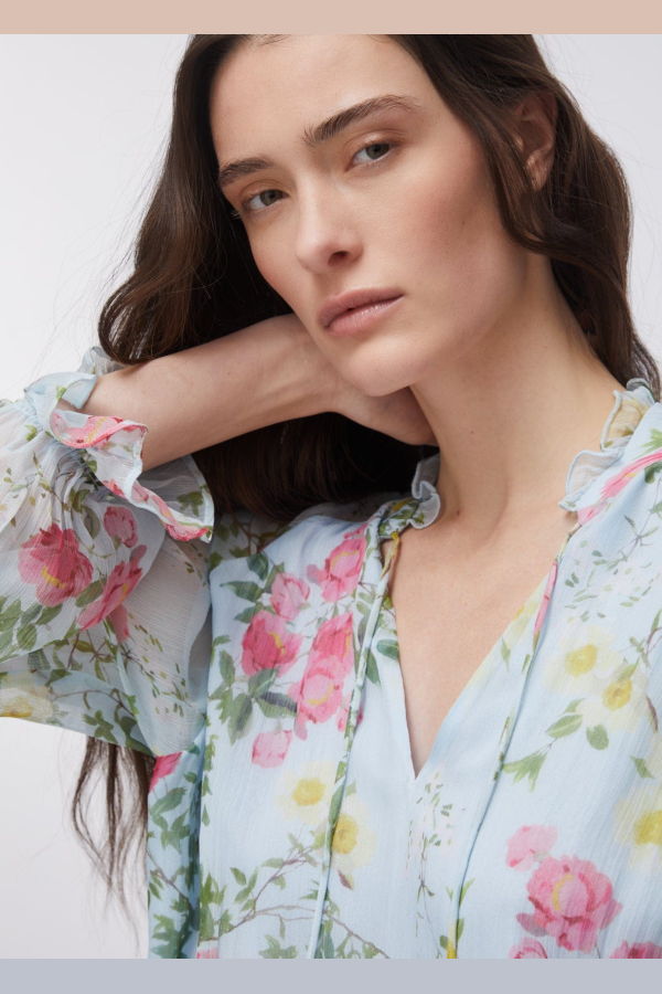 Lui Jo Fleurie Blouse - Floral Light Blue
