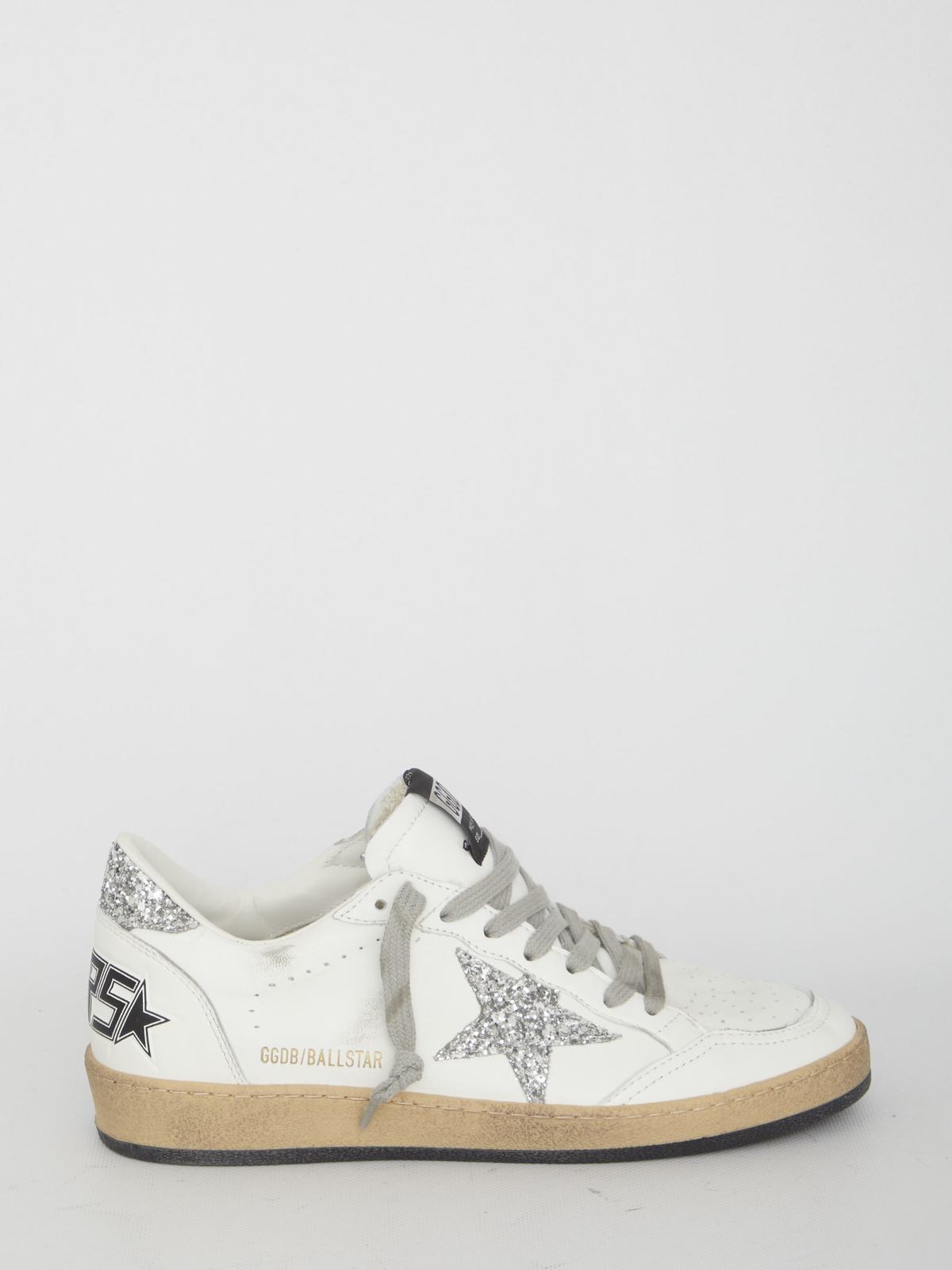 Golden Goose Ball Star Sneakers - White Silver - Image 1 of 5