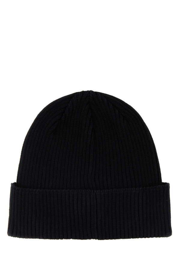 C.P. Company Cotton Beanie Hat - Black