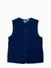 Blue Blue Japan Woven Sashiko Game Vest - Pure Indigo - Thumbnail 1