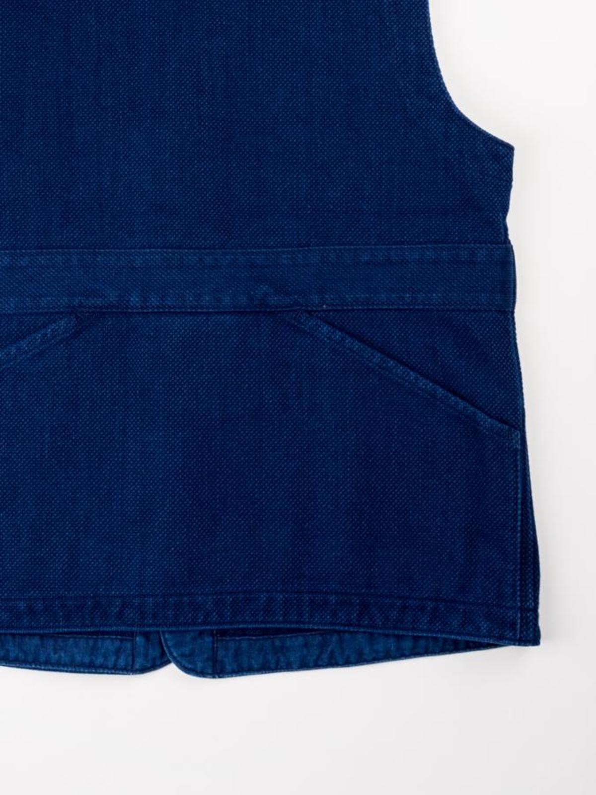 Blue Blue Japan Woven Sashiko Game Vest - Pure Indigo - Image 5 of 5