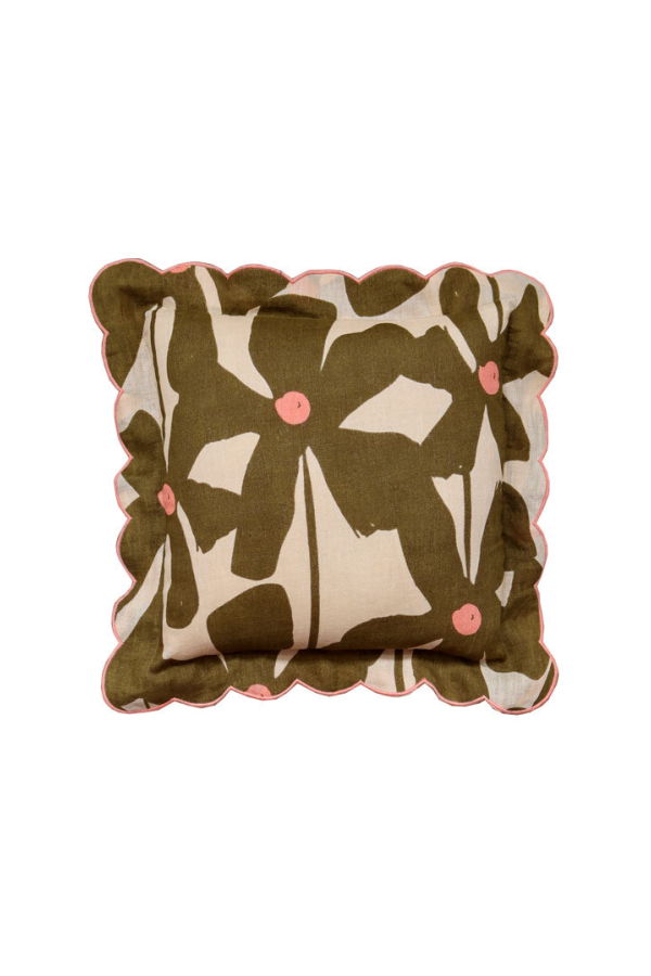 Mosey Me Olive Poppy Cushion