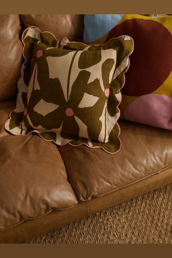 Mosey Me Olive Poppy Cushion