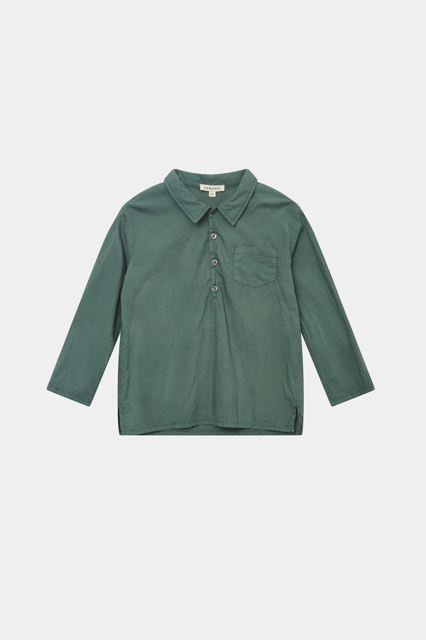 Kids Caramel Bullshark Shirt - Bottle Green