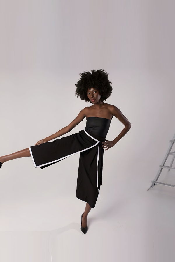 London Atelier Byproduct Asymmetrical Culottes with Wrap Detail