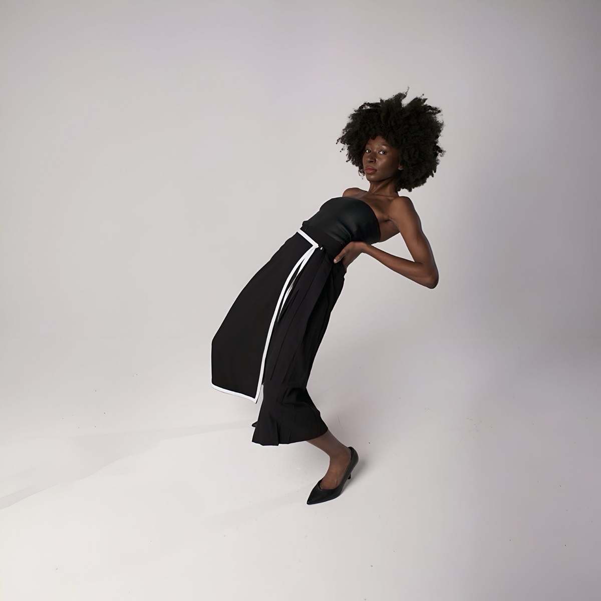 London Atelier Byproduct Asymmetrical Culottes with Wrap Detail - Image 5 of 10