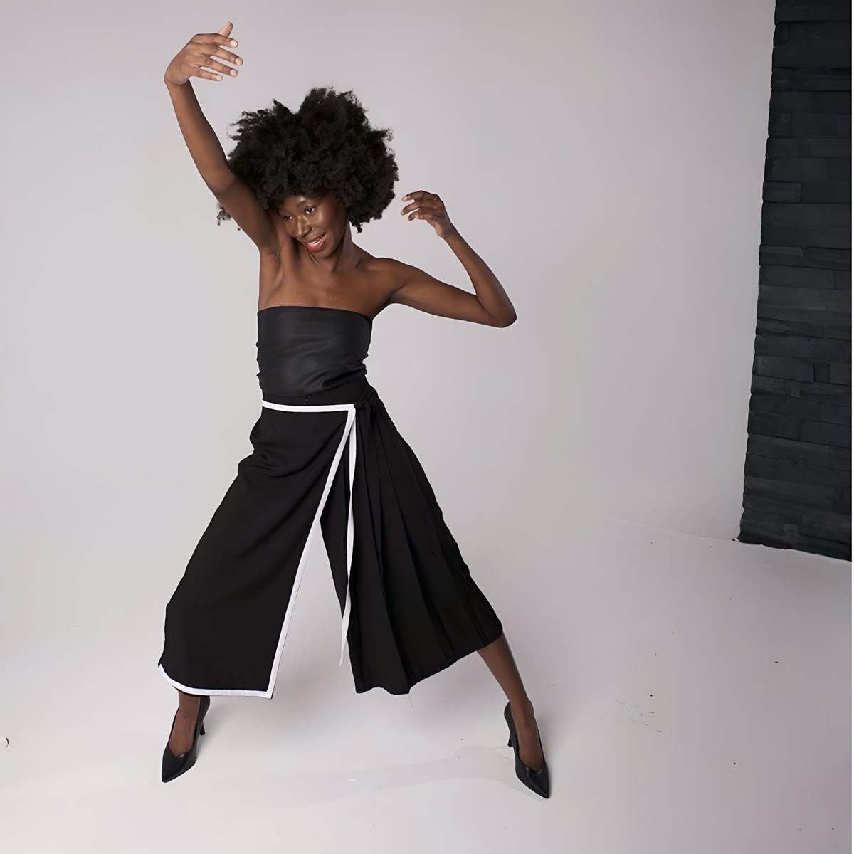 London Atelier Byproduct Asymmetrical Culottes with Wrap Detail - Image 7 of 10