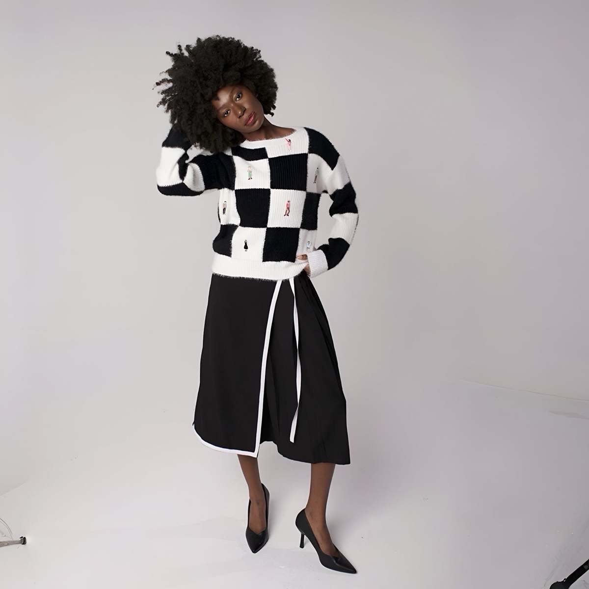 London Atelier Byproduct Asymmetrical Culottes with Wrap Detail - Image 9 of 10