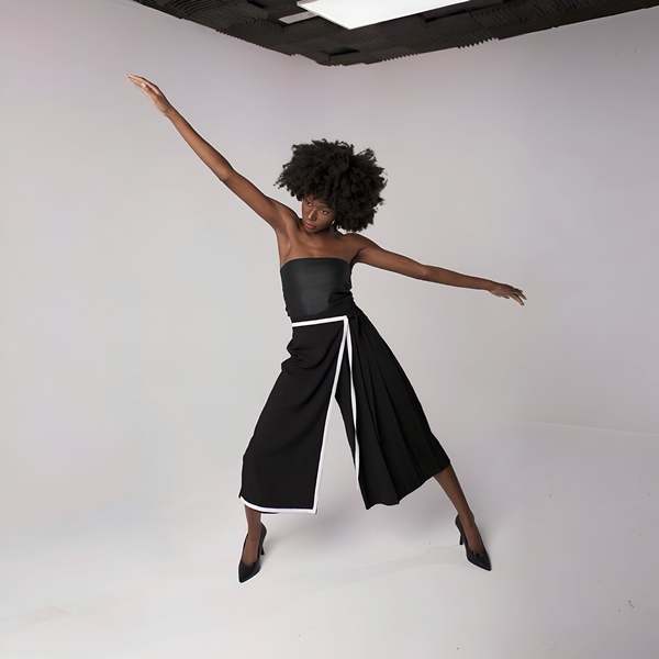 London Atelier Byproduct Asymmetrical Culottes with Wrap Detail