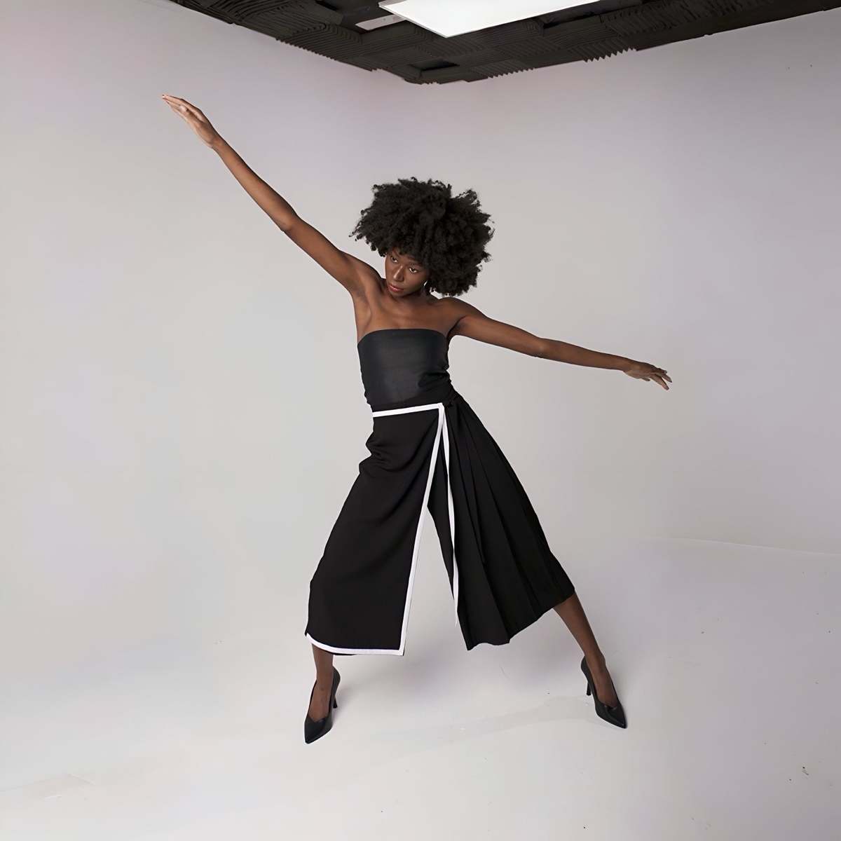 London Atelier Byproduct Asymmetrical Culottes with Wrap Detail - Image 10 of 10