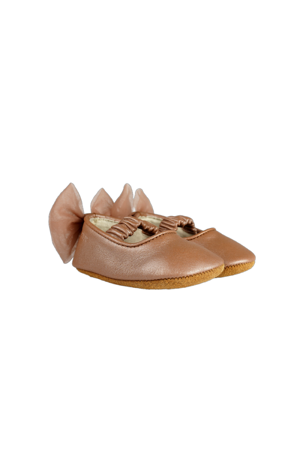 Kids Donsje Luyax Ballerinas - Clay Metallic Leather