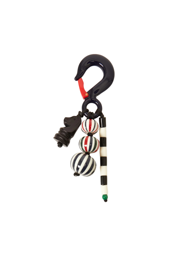 Clare V. Beaded Stripe Fob Keychain