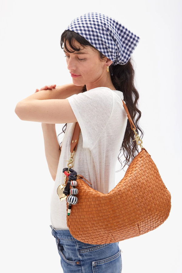 Clare V. Beaded Stripe Fob Keychain