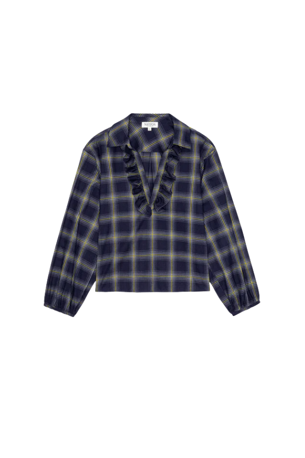 Nation Beckett Blouse - Starry Night Plaid