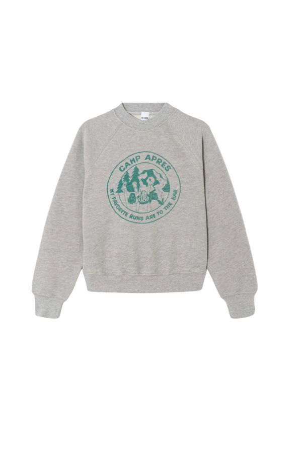 RE/DONE Classic Crewneck Camp Apres Sweatshirt - Heather Grey