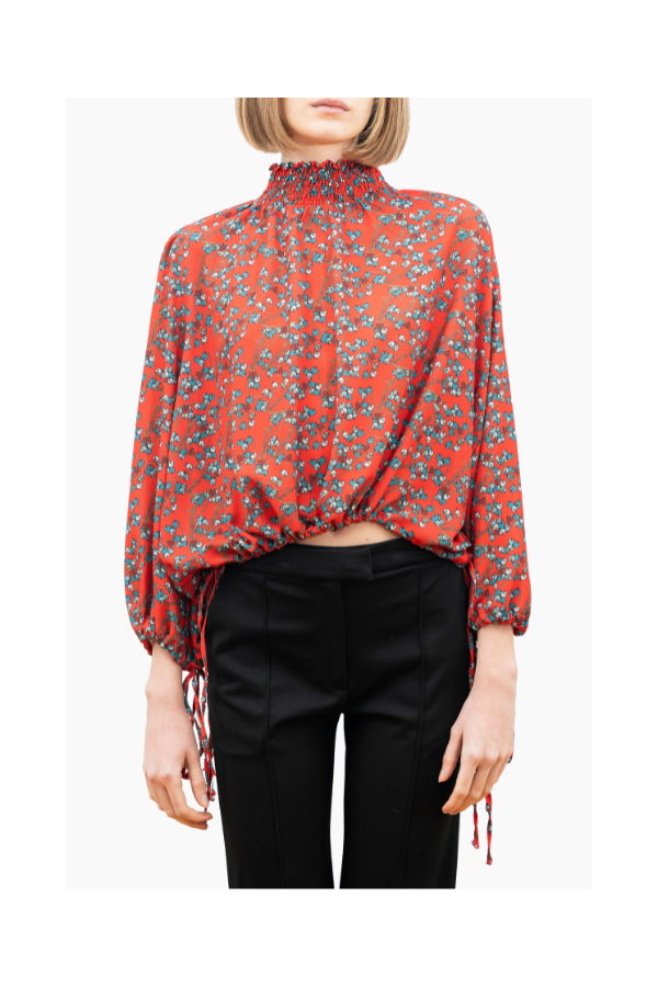 Alessandro Enriquez Floral Turtleneck Blouse