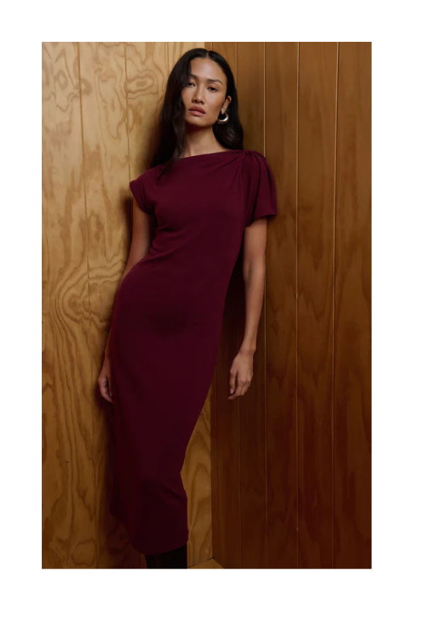 Nation Hallie Midi Dress - Port