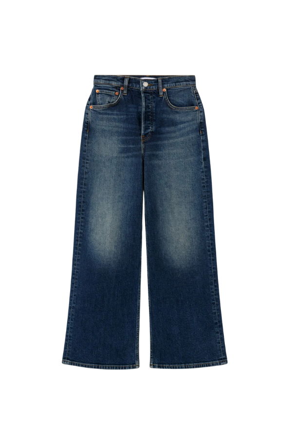 RE/DONE High Rise Wide Leg Crop Jeans