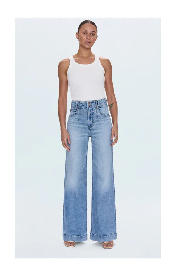 Pistola Lana Del Button in Terrace Jeans - Blue