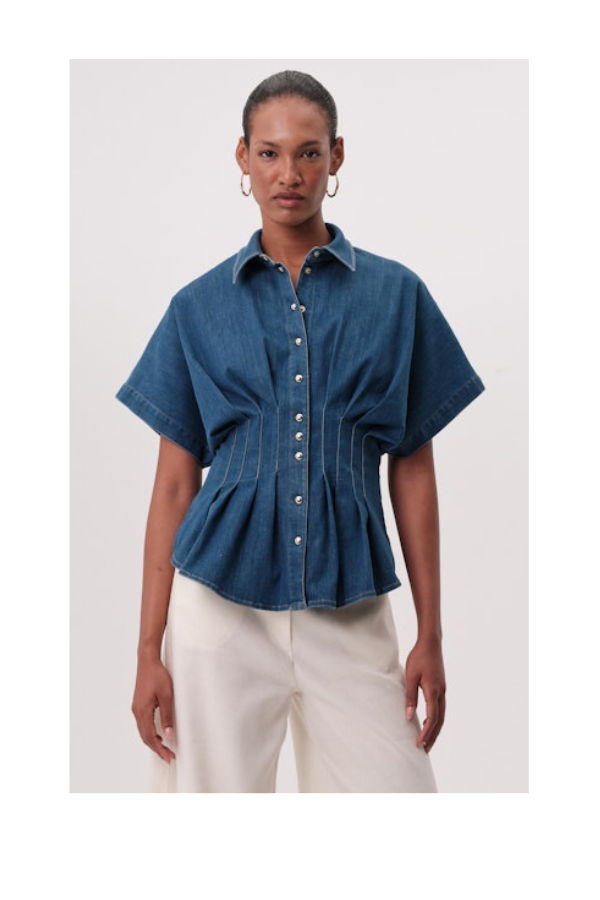 Exquise Marisa Shirt Top - Blue