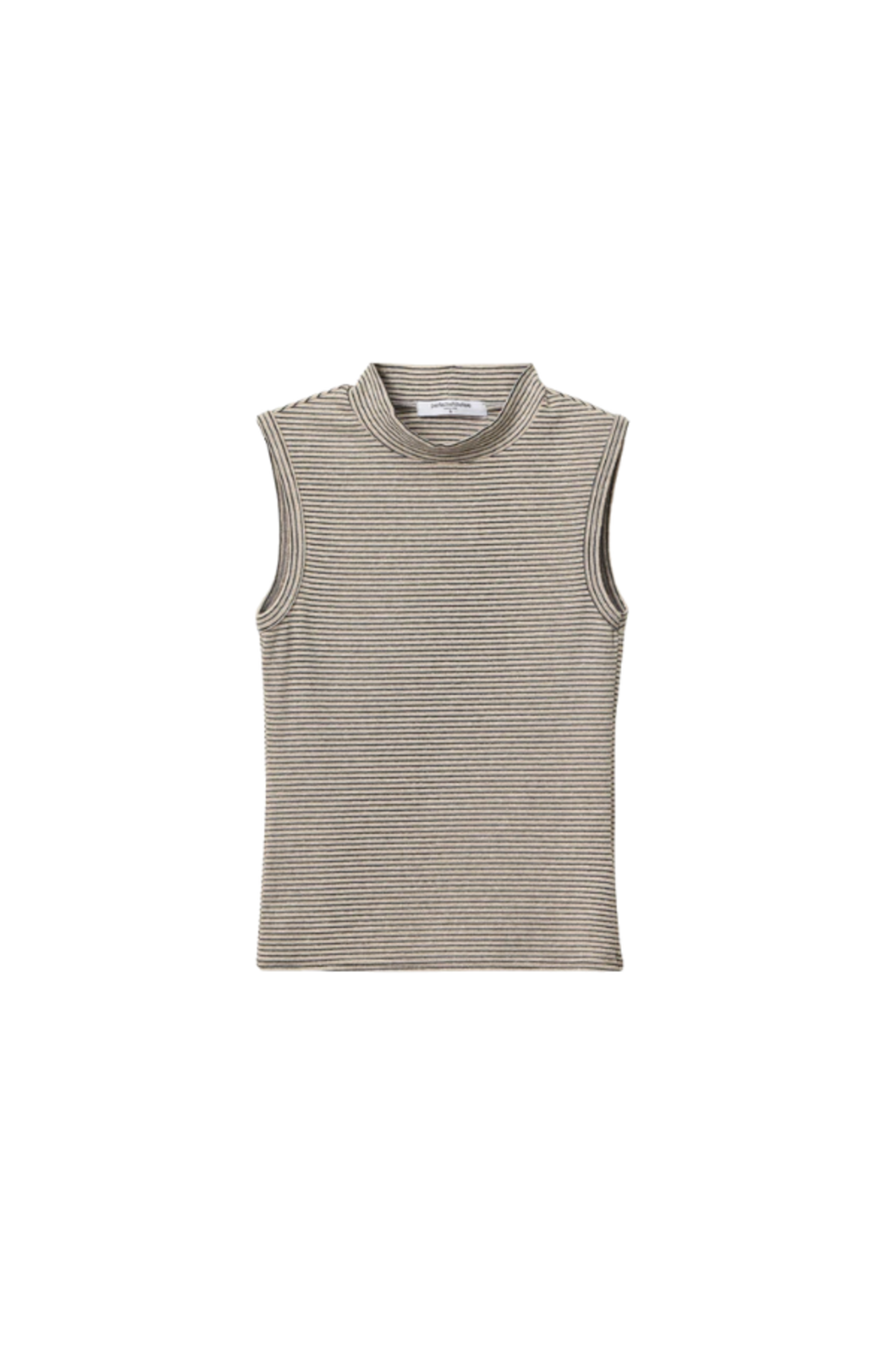 Perfect White Tee Mel Luxe Stripe Rib Mockneck Tank - Image 1 of 2