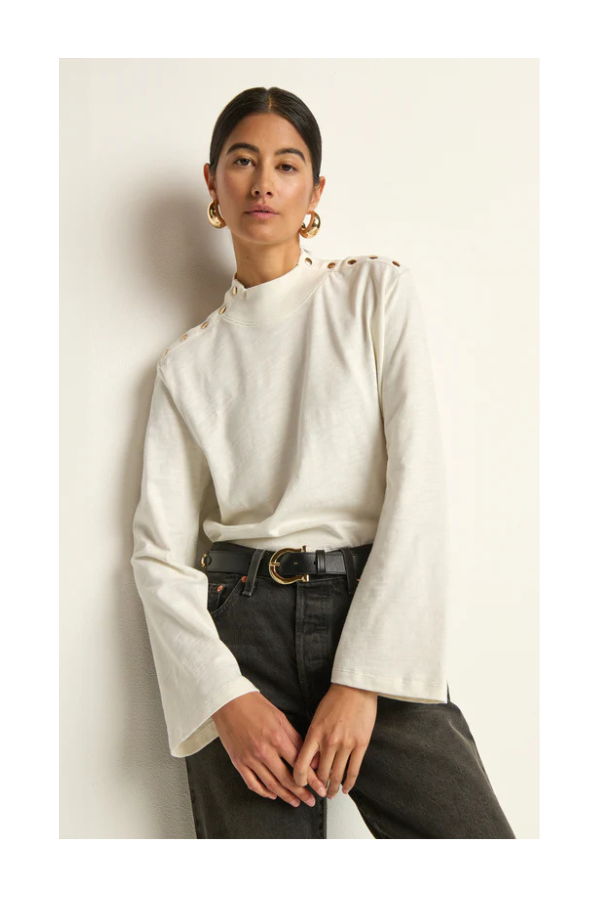 Nation Neda Long Sleeve Shirt - Porcelain