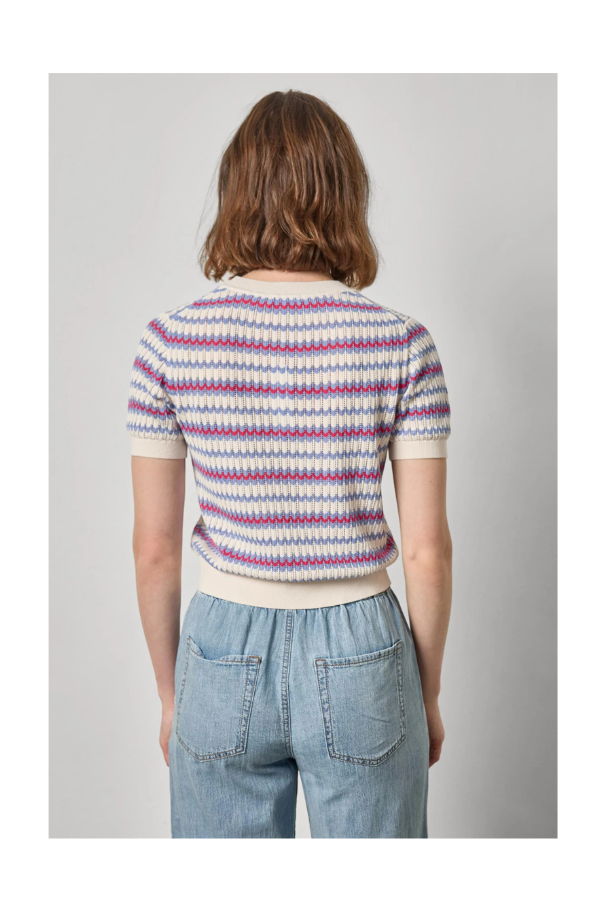 Lilla P. Novelty Stripe Crewneck Sweater