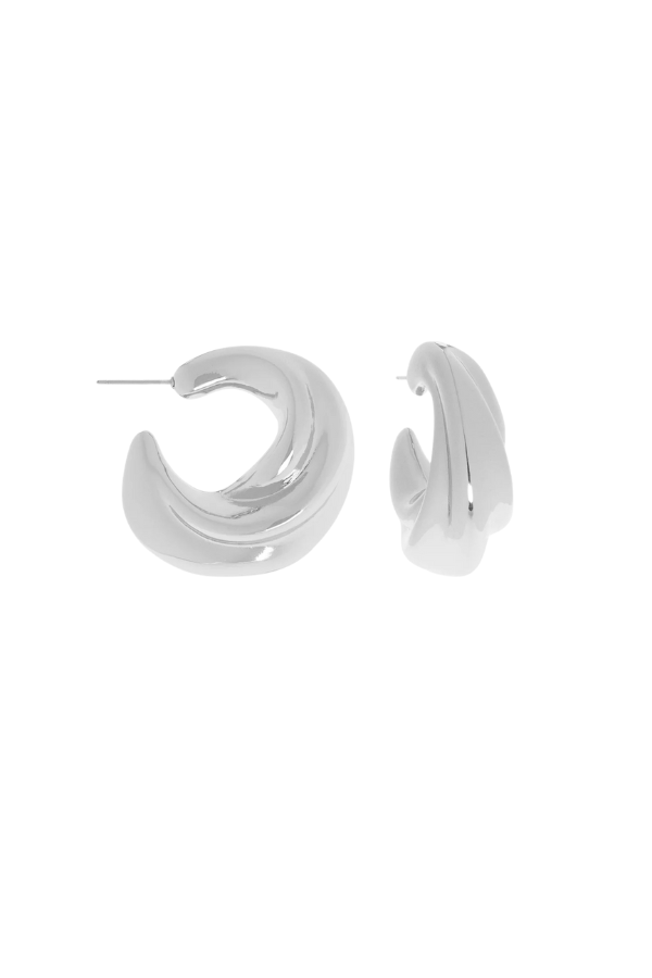 Marlyn Schiff Organic Twist Dome Hoop Earrings - Silver