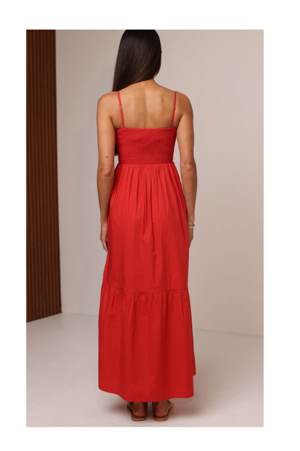 Shore Sabrina Maxi Dress - Red