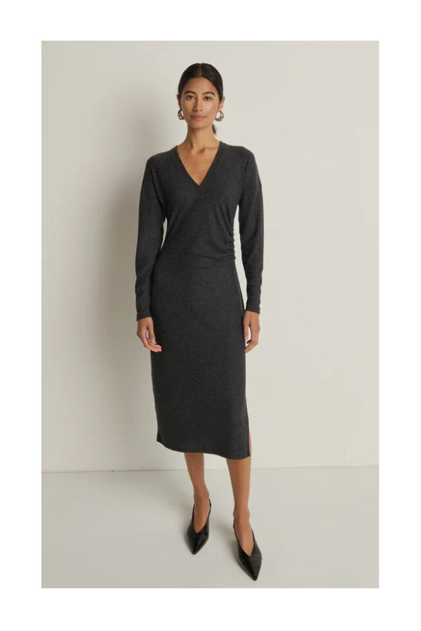 Nation Sandrine Midi Dress - Heather Charcoal