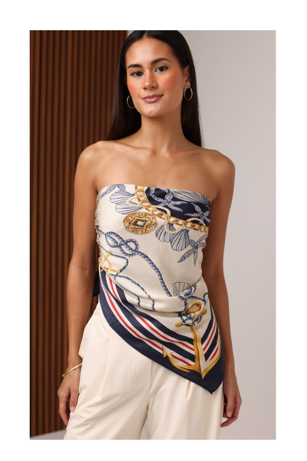 Shore Scarf Top in Nautical Top