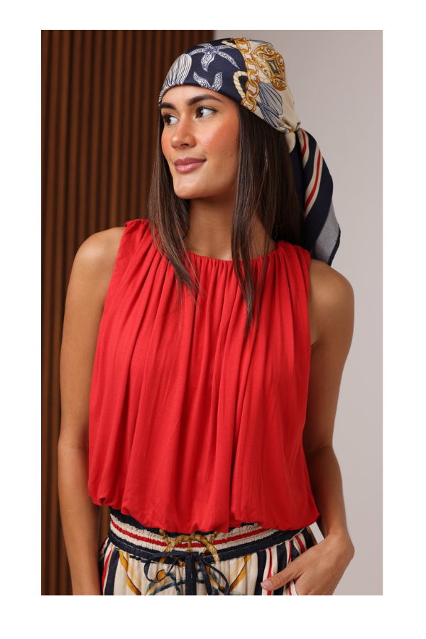 Shore Scarf Top in Nautical Top