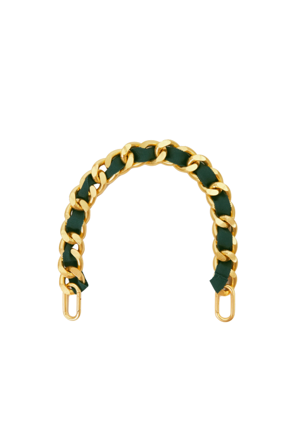 Clare V. Shortie Strap Grosgrain Curb Chain Purse Strap