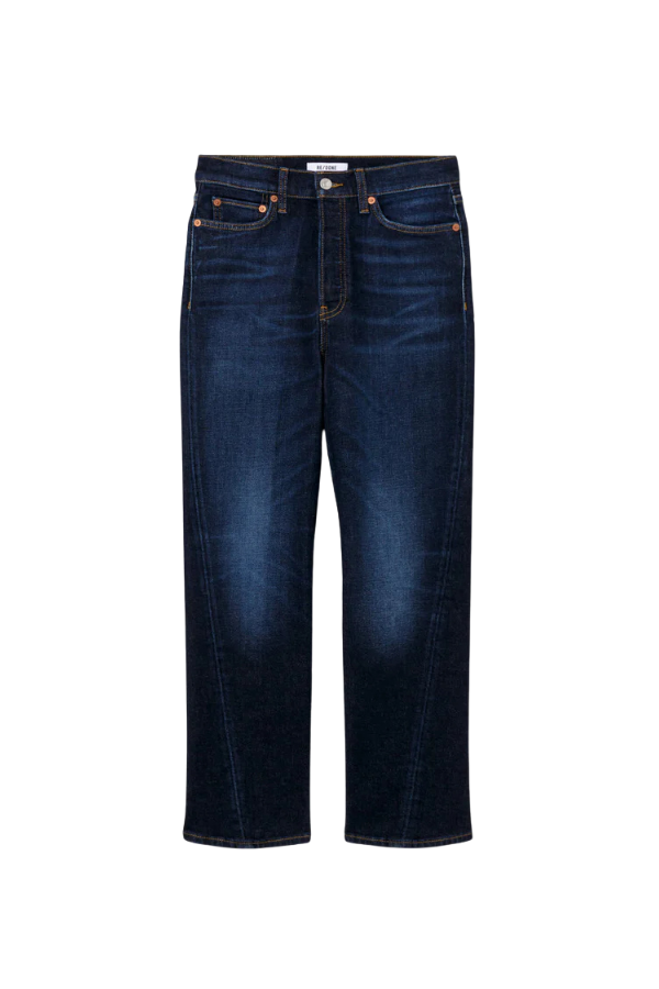 RE/DONE Twisted Stove Pipe Jeans - Dark Lady Blue RE/DONE Twisted Stove Pipe Jeans - Dark Lady Blue