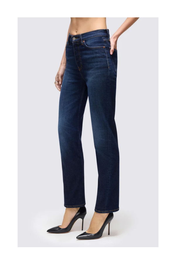 RE/DONE Twisted Stove Pipe Jeans - Dark Lady Blue