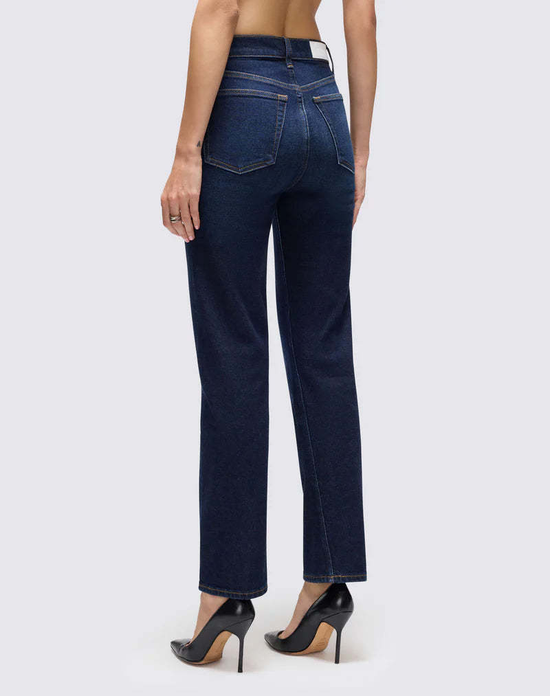 RE/DONE Twisted Stove Pipe Jeans - Dark Lady Blue