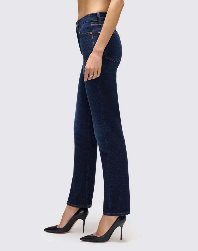 RE/DONE Twisted Stove Pipe Jeans - Dark Lady Blue