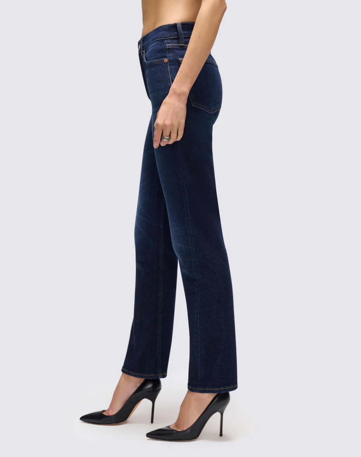 RE/DONE Twisted Stove Pipe Jeans - Dark Lady Blue - Image 4 of 6