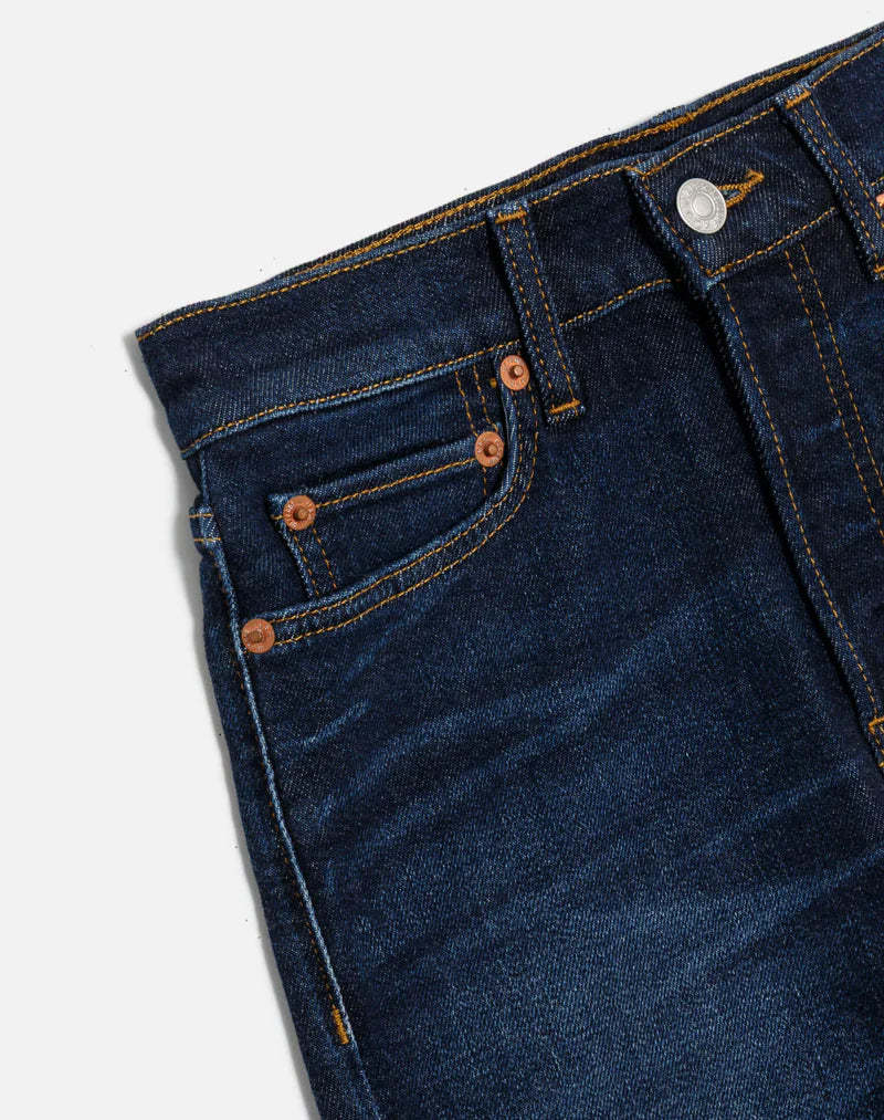 RE/DONE Twisted Stove Pipe Jeans - Dark Lady Blue