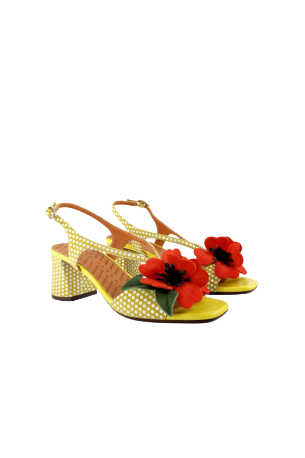 Chie Mihara Rymane Block Heel Heels - Dotto Lemon / Ante Tomate / Linda Sun