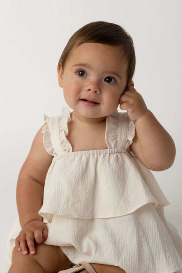 KIDS Donsje Elowen Playsuit - Warm White