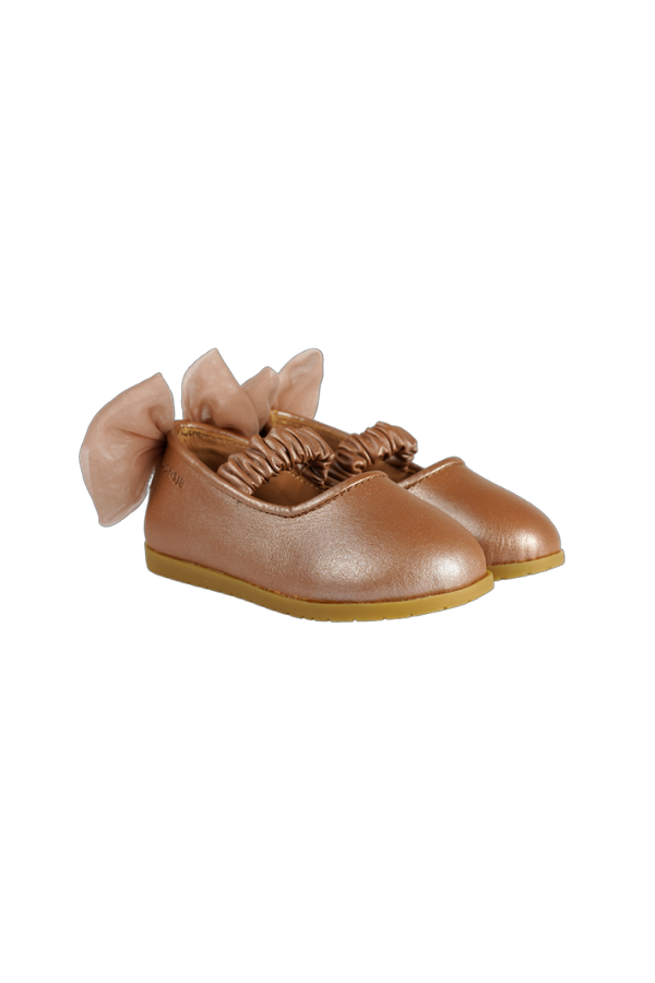 KIDS Donsje Taatie Ballerinas - Clay Metallic Leather