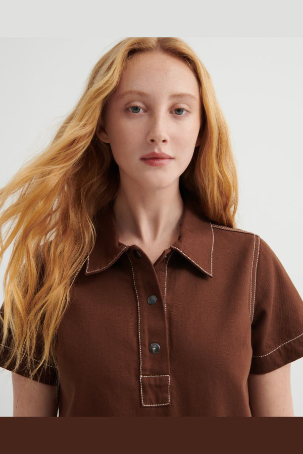 Kowtow Foundation Dress - Brown Denim