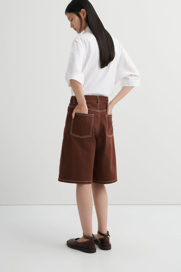 Kowtow Framework Shorts - Brown Denim