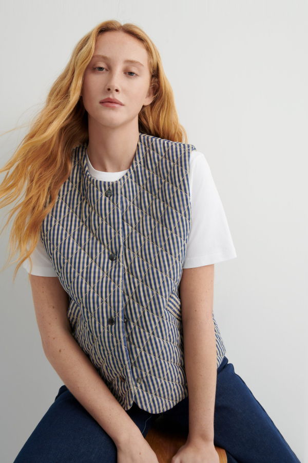 Kowtow Quilter Vest - Landscape Check