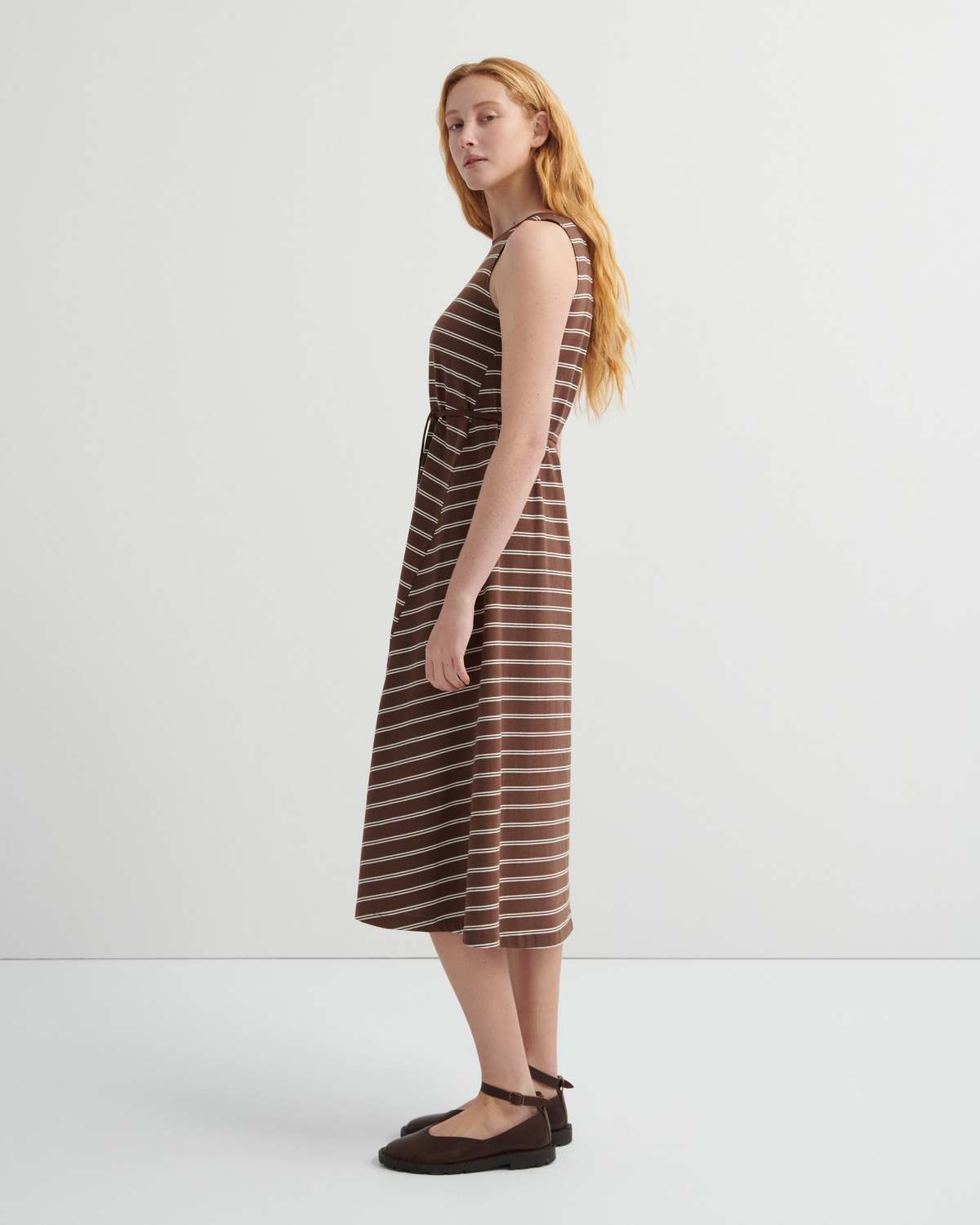 Kowtow Tank Swing Dress - Brown Stripe - Image 4 of 4