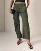 Le Jean Utility Soft Barrel Pants - Olive Green - Thumbnail 3