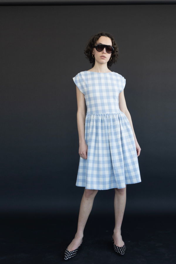 Rightful Owner House Dress In Blue Gingham