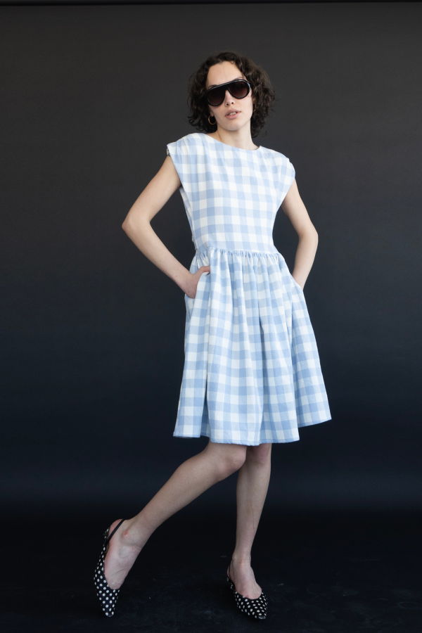 Rightful Owner House Dress In Blue Gingham